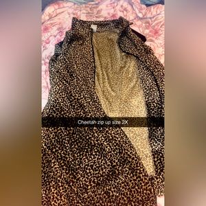 Cheetah print zip up